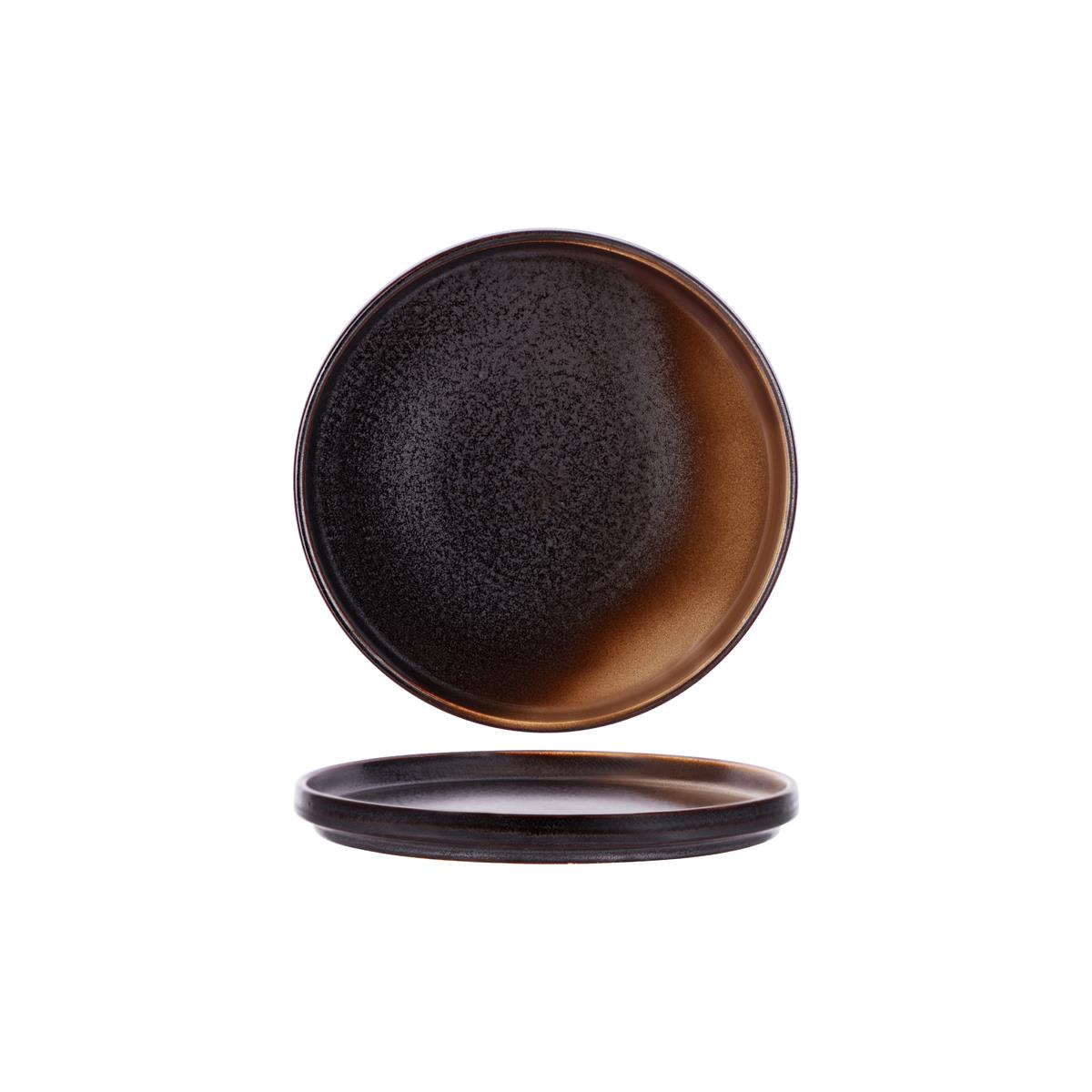 Tablekraft Urban Round Rim Plate 210X22Mm Coffee Dust