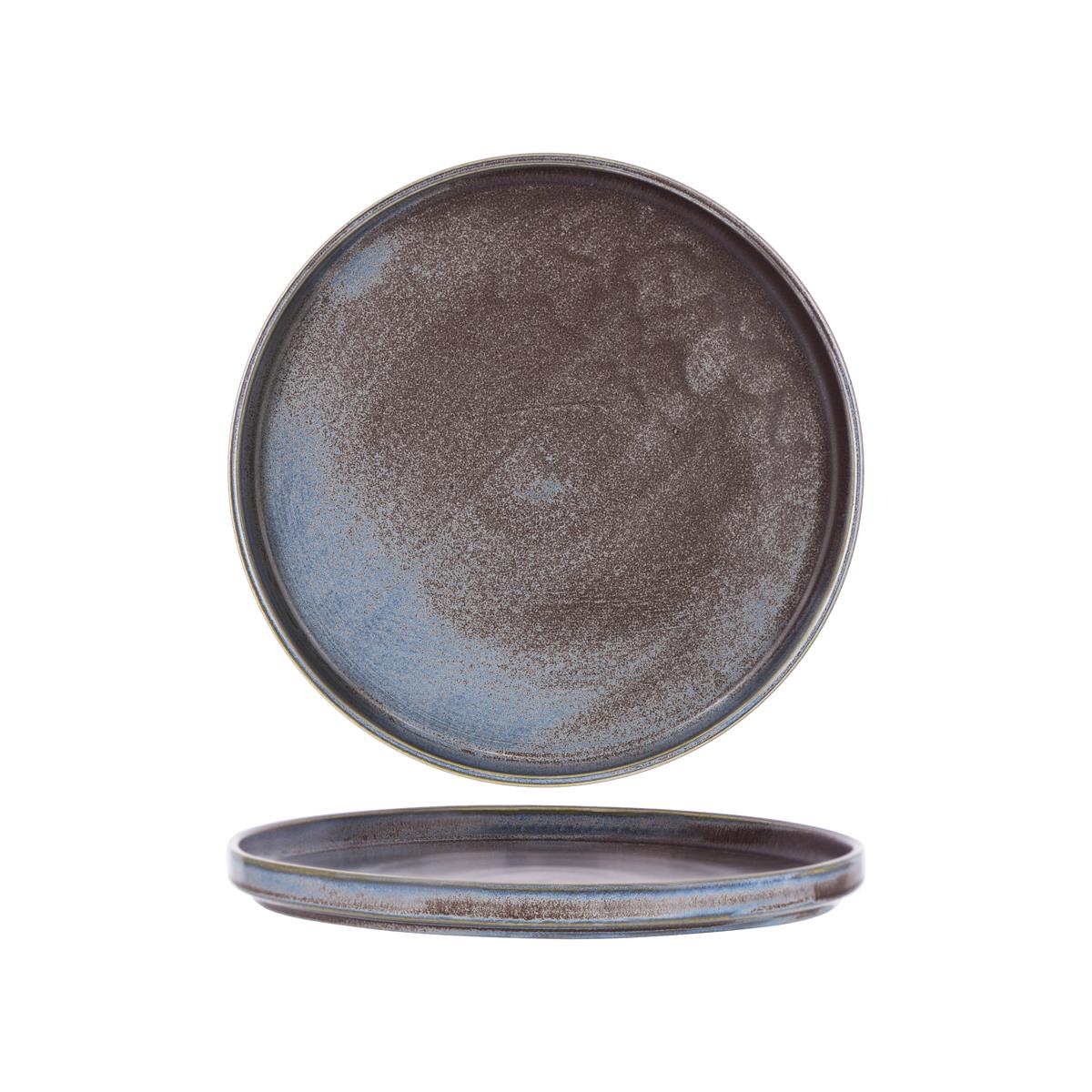 Tablekraft Urban Round Rim Plate 265X25Mm Greystone Blue