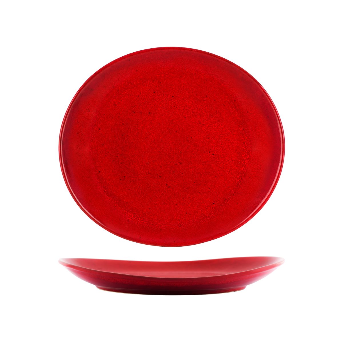 Tablekraft Artistica Oval Plate Reactive Red (Sold in sets of 4)