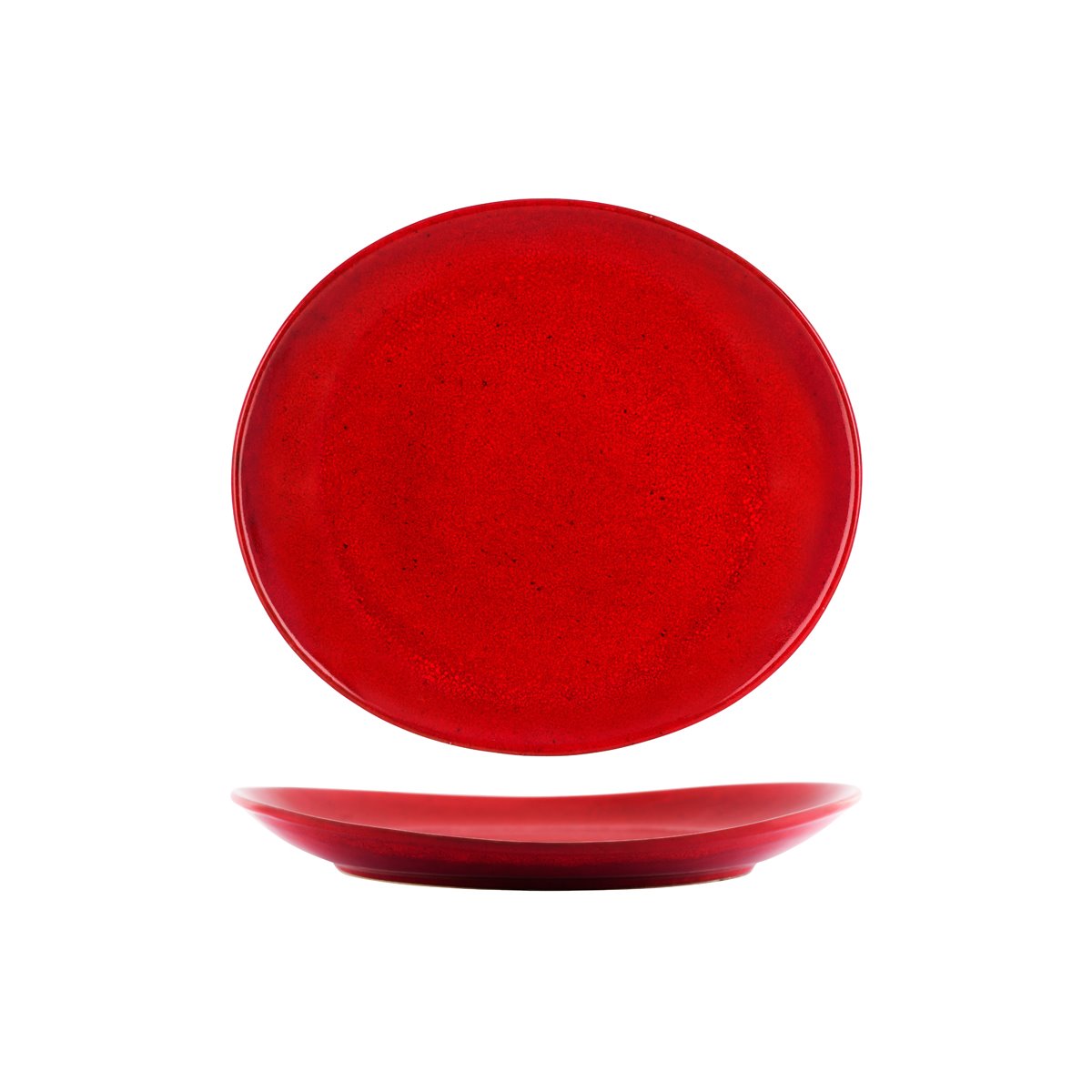 Tablekraft Artistica Oval Plate Reactive Red (Sold in sets of 4)