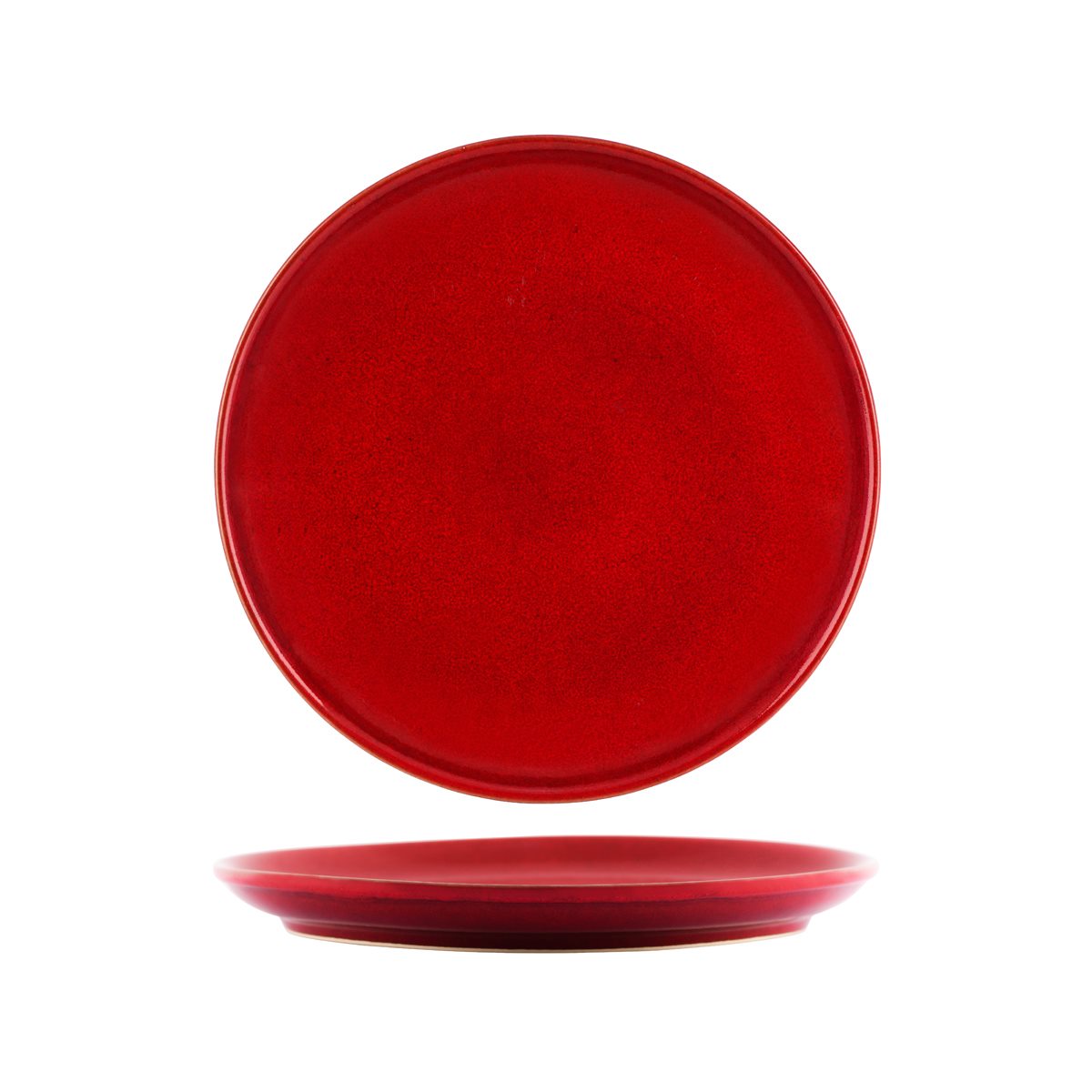 Tablekraft Artistica Round Plate Rld Edge Reactive Red (Sold in sets of 4)