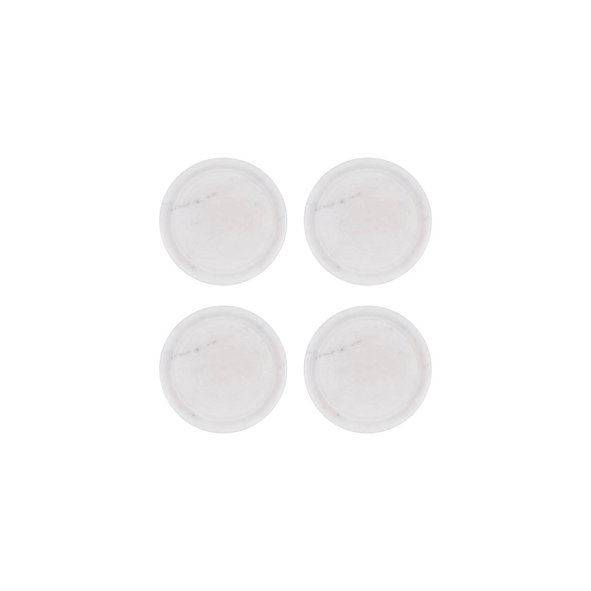 Z9034 - Zanzi Marble Round Coaster ( Set 4) 100X100X6Mm White