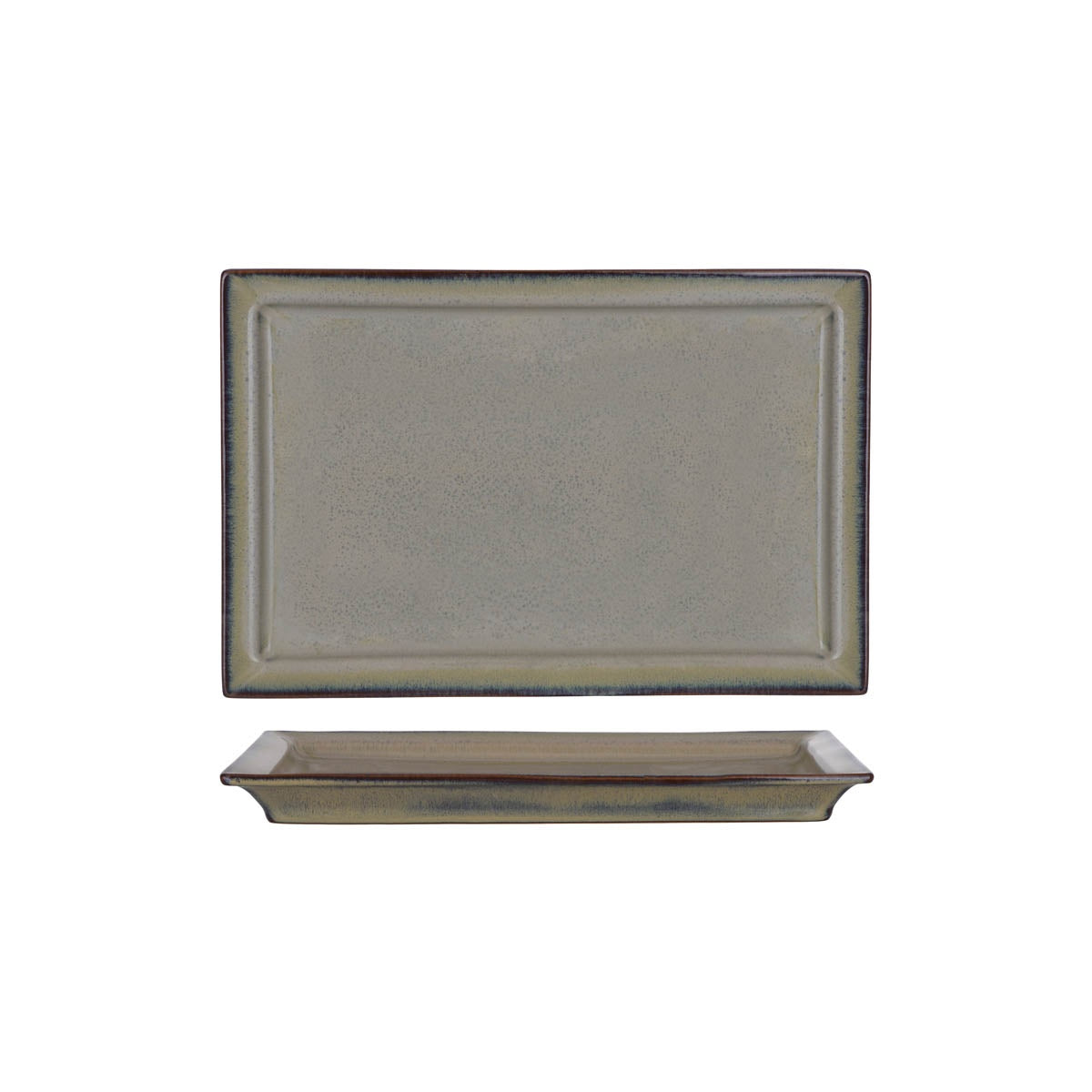 Tablekraft Artistica Rect Plate W Rim Canvas (Sold in sets of 6)