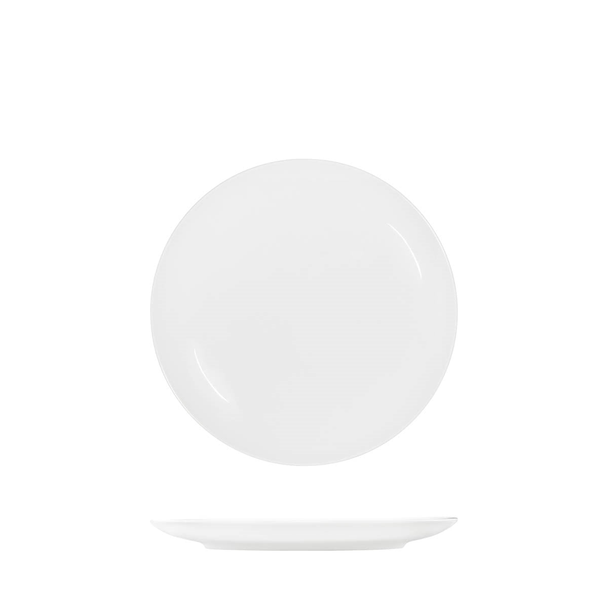 Tablekraft Core White Round Plate Coupe Shape (Sold in sets of 6)