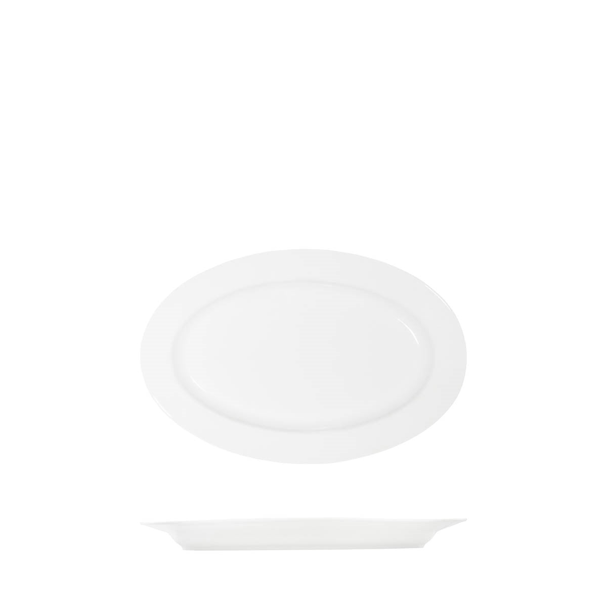 Tablekraft Core White Platter-Oval Rim (Sold in sets of 6)