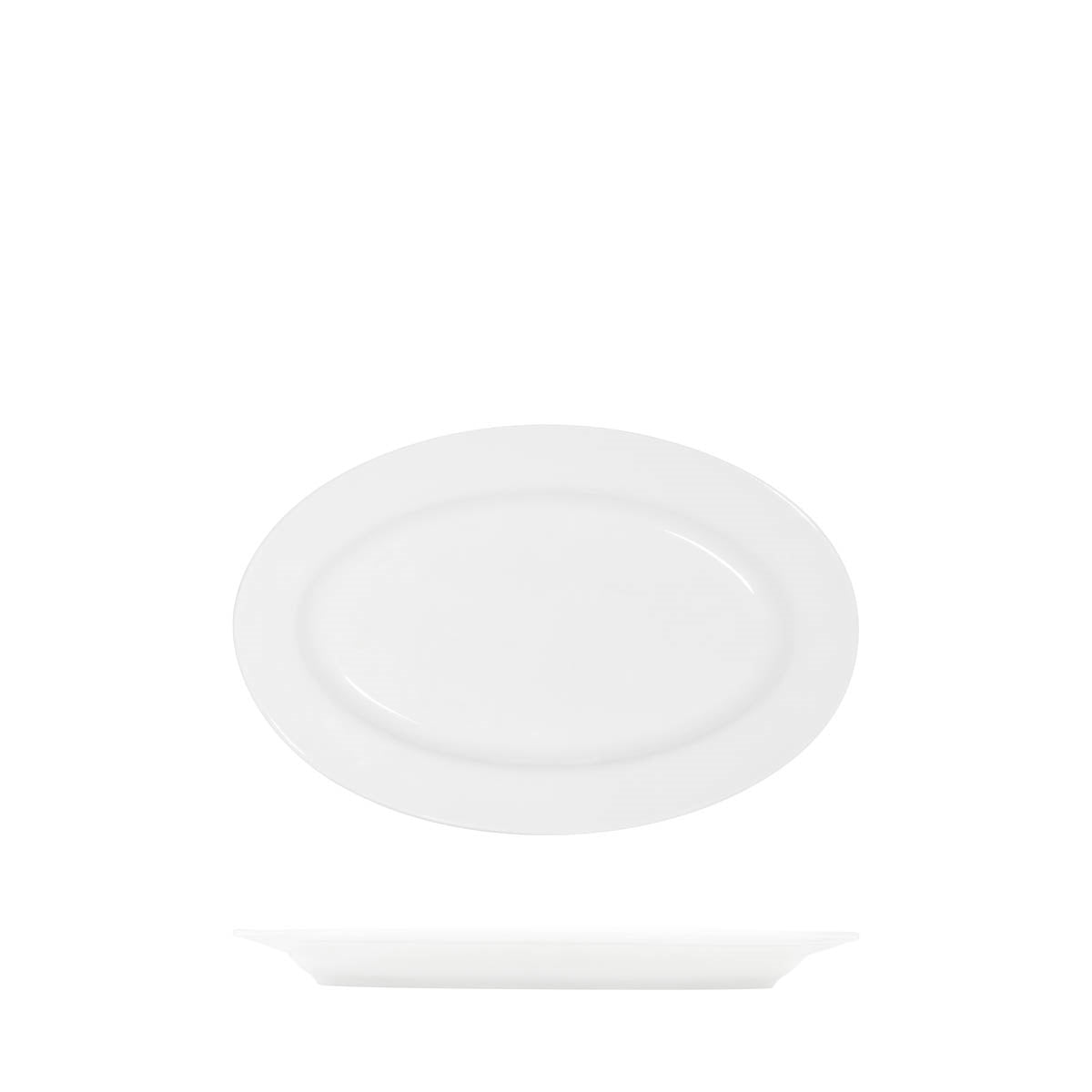 Tablekraft Core White Platter-Oval Rim (Sold in sets of 6)