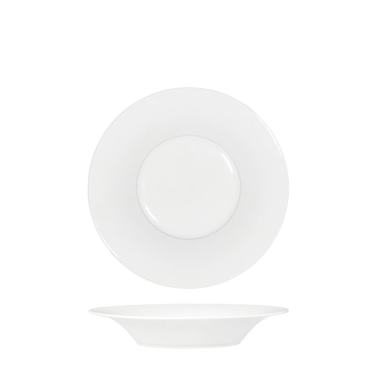 Tablekraft Core White Pasta Plate Angled Flare Rim 210X37mm - 6pcs