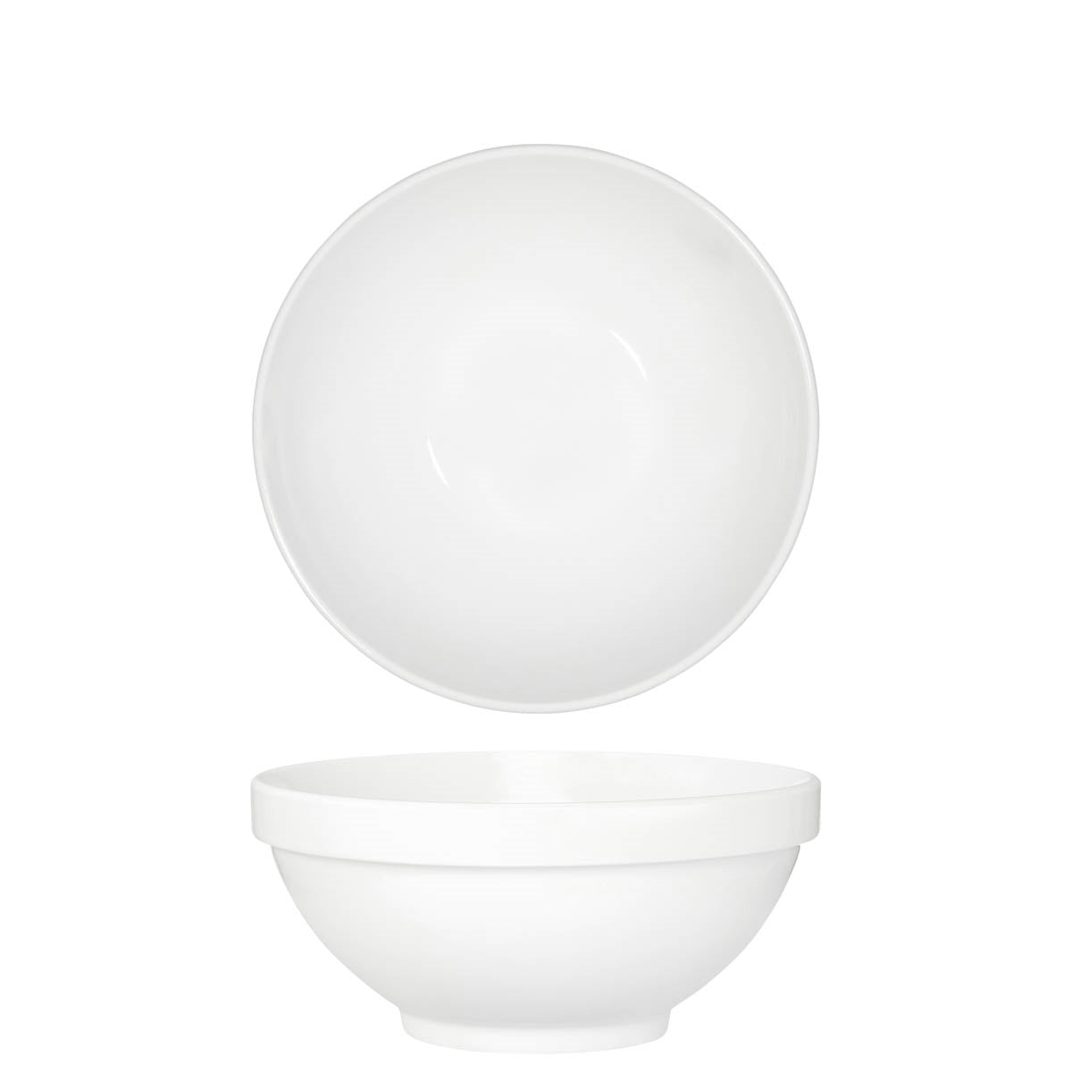 Tablekraft Core White Round Bowl Footed Stack Rim (Sold in sets of 6)
