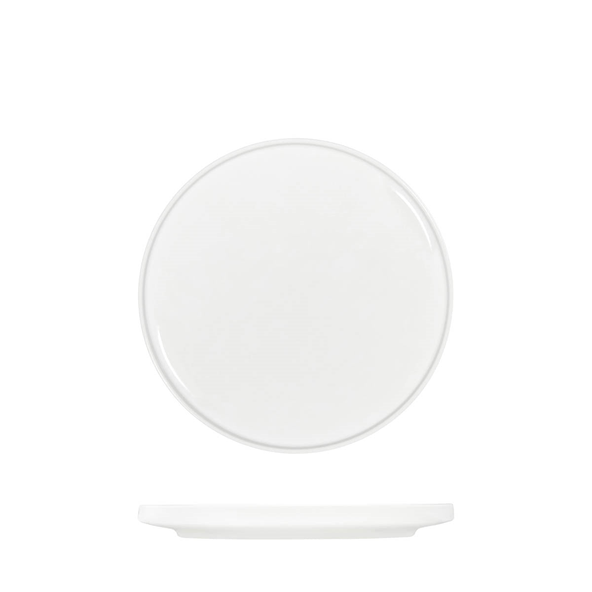 Tablekraft Core White Round Plate Walled Lip (Sold in sets of 6)