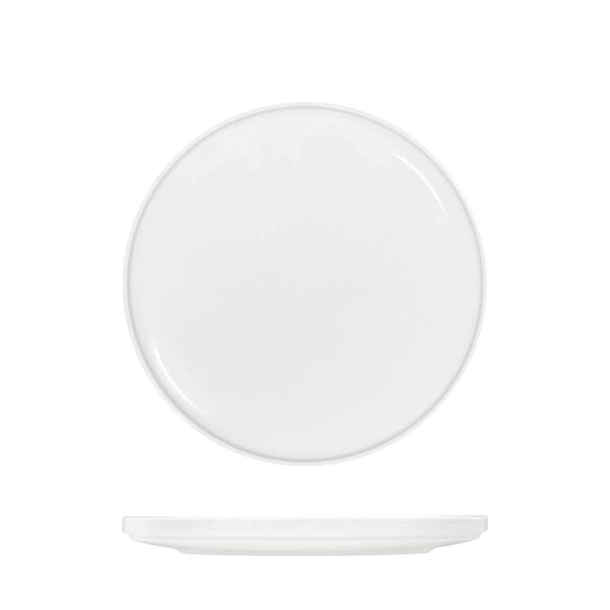 Tablekraft Core White Round Plate Walled Lip (Sold in sets of 6)