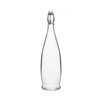 Trenton 1L Glass Beverage Bottles - Square, Round & Panelled Water Bottles (Set of 12)