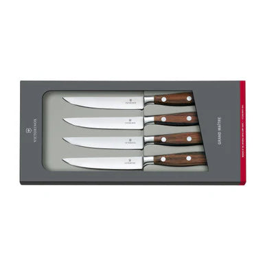 Steak Knife 4 Piece Set, Straight Edge 15cm - Wood
