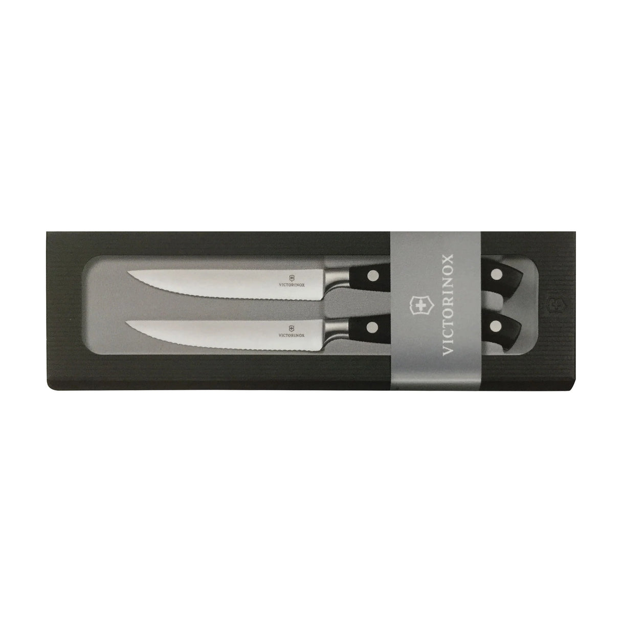 Steak and Pizza Knife 2 Piece Set, Wavy Edge 11cm - Black