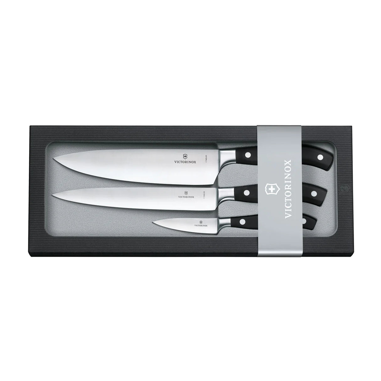 Chefs Set 3 Piece Set, Straight Edge - Black