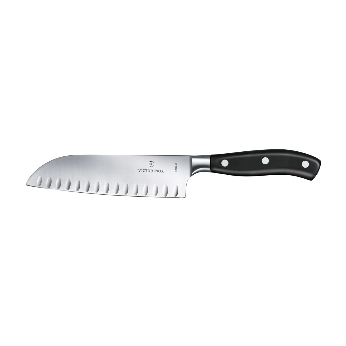 Santoku Knife, Fluted Edge 17cm - Black