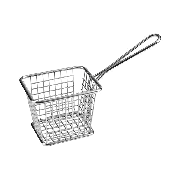 74220 - Athena Rectangular Service Basket - S/S - 94X78X78Mm - 207Mm Overall