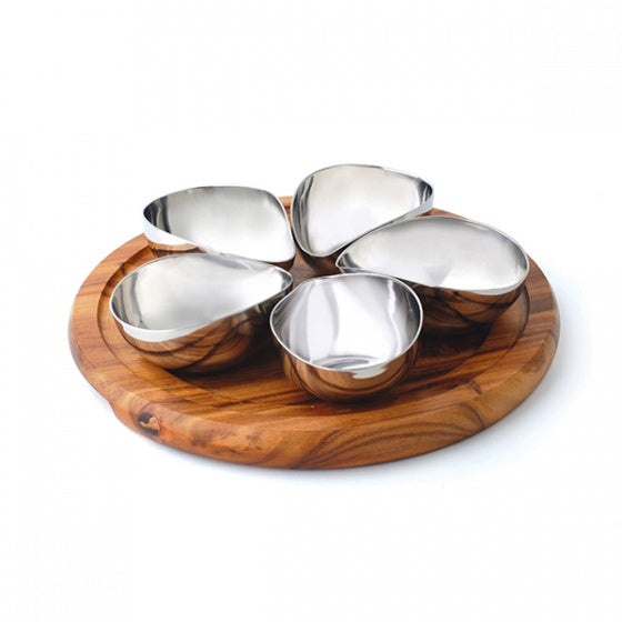 Condiment Set-W/5 S/S Dishes | 260Mm