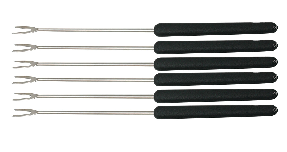 Meat Fondue Forks Set of 6 - Black