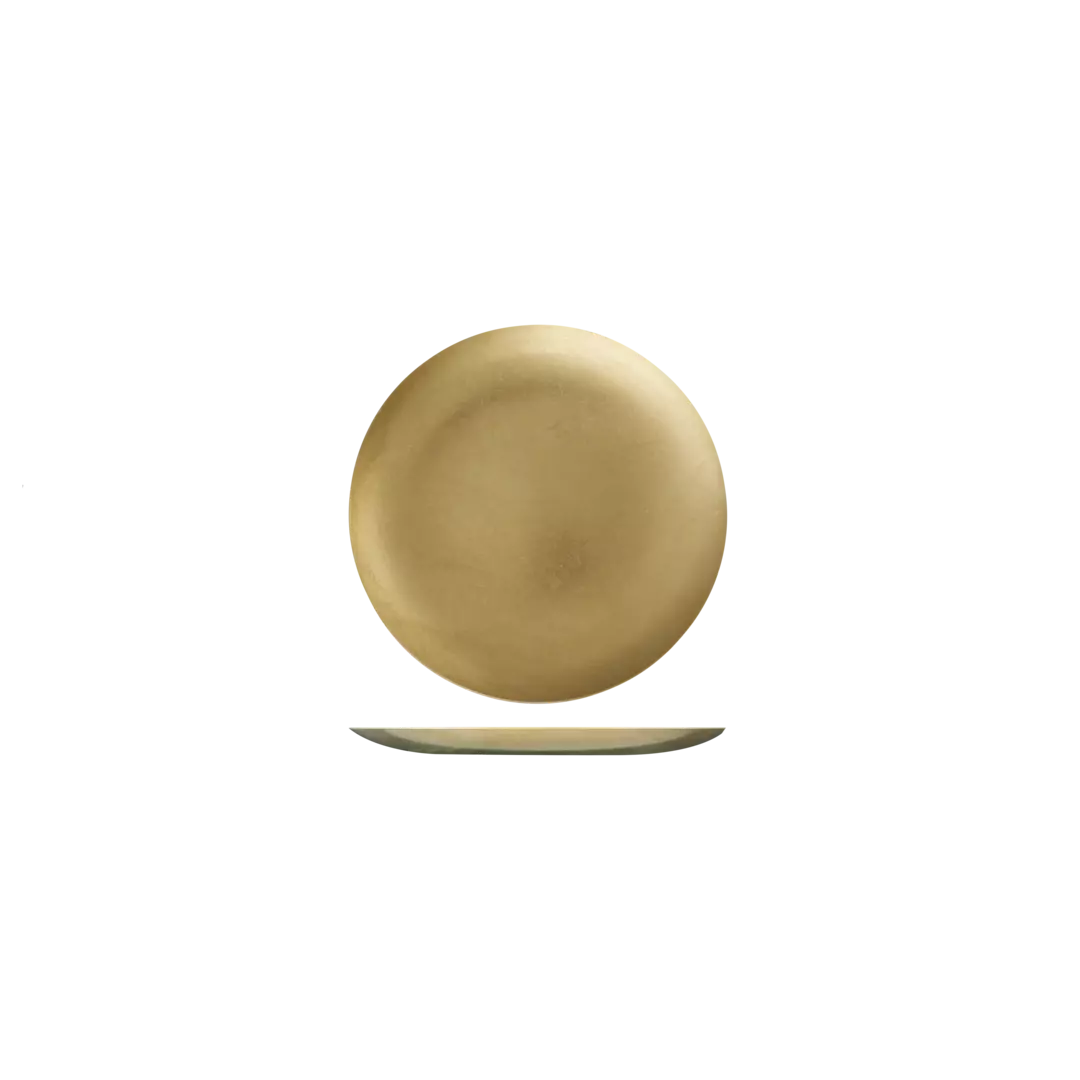 Moda Vintage Gold Stainless Steel Round Coupe Plate- 130mm Ø