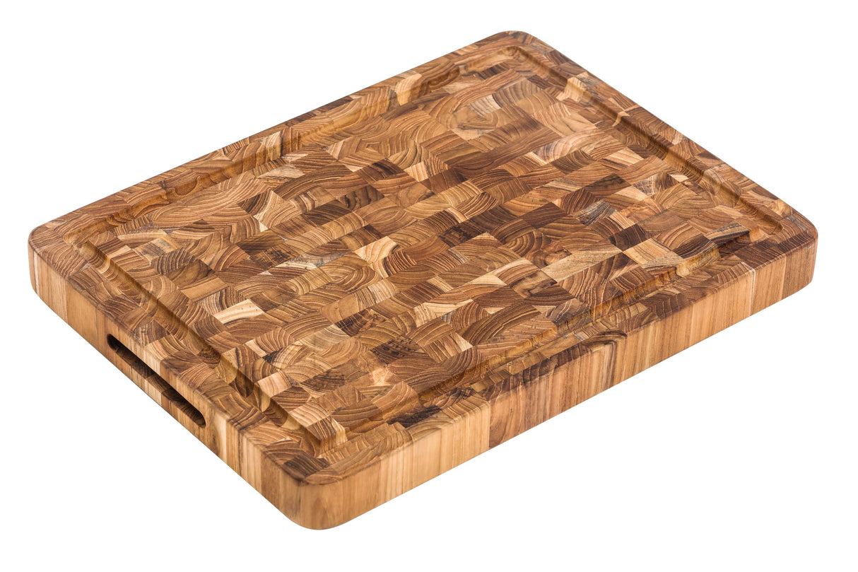 77030 - Teak Butcher Block Carving & Cutting Board 42x30.5x3.8cm | Premium Hardwood Meat Carving & Kitchen Chopping Board