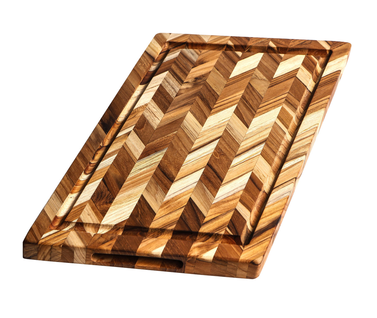77053 - Herringbone Cutting Board, 46 x 36 x 2.5 Teak