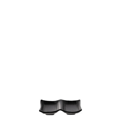 828715 - COU COU Melamine Matte Black Divided Dish 2 Comp (Set of 6)