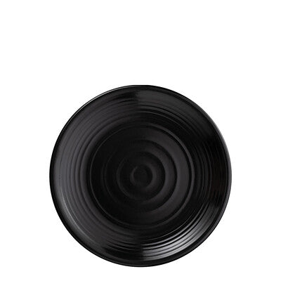 828751 - Matte Black Round Coupe Plate - COU COU Melamine (Set of 6)
