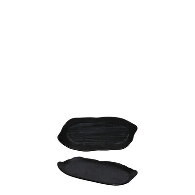 828777 - Matte Black Irregular Platter - 280x120mm - COU COU Melamine