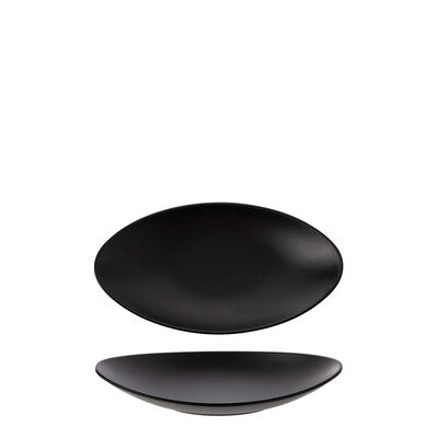 828781 - Matte Black Oval Plate- COU COU Melamine (Set of 6)
