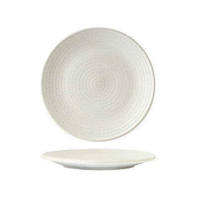 Round Coupe Ribbed Plate - FROST (Sold in set)