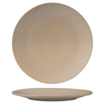 Round Coupe Ribbed Plate-310mm Ø Sand (Sold in sets of 3)