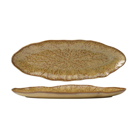 Tablekraft Fusion Lotus Oval Plate Cinnamon (Sold in sets of 4)