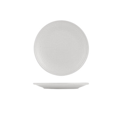 Round Coupe Ribbed Plate- Pearl (Sold in sets of 6)