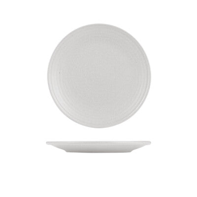 Round Coupe Ribbed Plate- Pearl (Sold in sets of 6)
