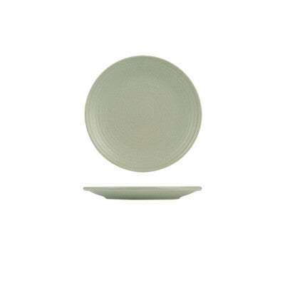 9029570 - Round Coupe Ribbed Plate -PEARL PISTACHIO (Sold in sets of 6