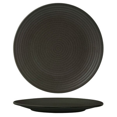 Round Coupe Ribbed Plate-310mm Ø CHARCOAL (Sold in sets of 3)