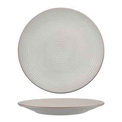 9099173 - Round Coupe Ribbed Plate-310mm Ø MINERAL (Sold in sets of 3)