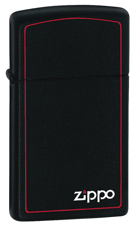 91618ZB - Zippo Black Matte with Zippo® Print and Border Slim