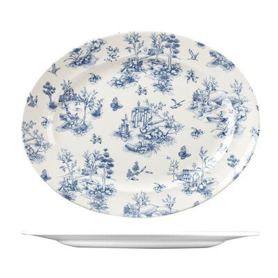 Churchill Vintage Prints Oval Plate -365x293mm (Set of 6)