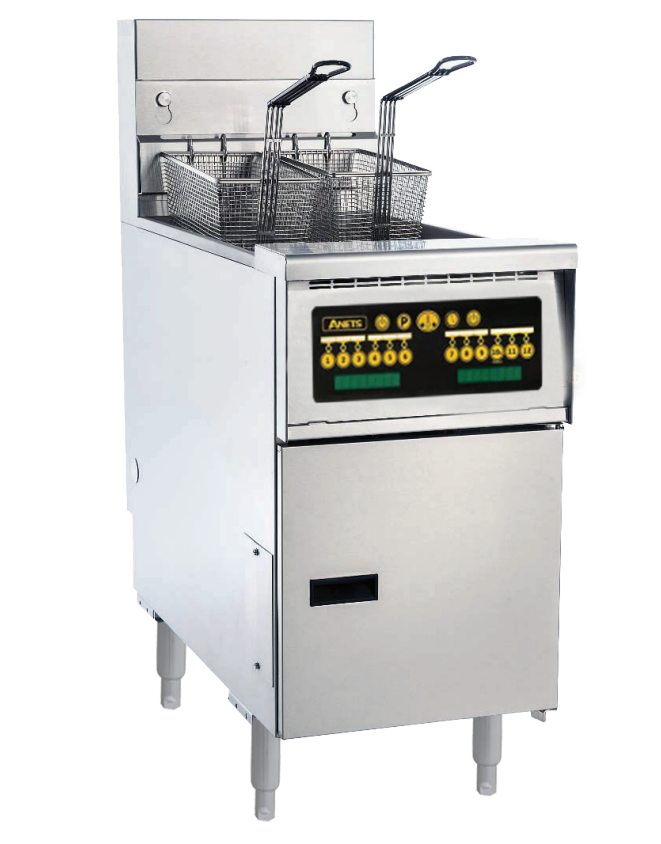Anets AGP55C Platinum Series Gas Tube Fryer with Computer Control 19-21 Liters Tube Fryer Deep Fryers