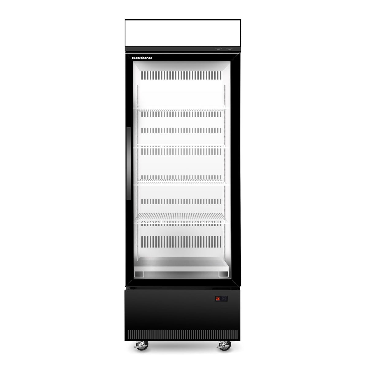Skope EziCore Bottom Mount 1 Door Glass Upright Fridge 559L