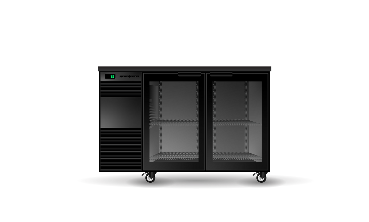 Skope BackBar 2 Glass Door Underbench Fridge 410L