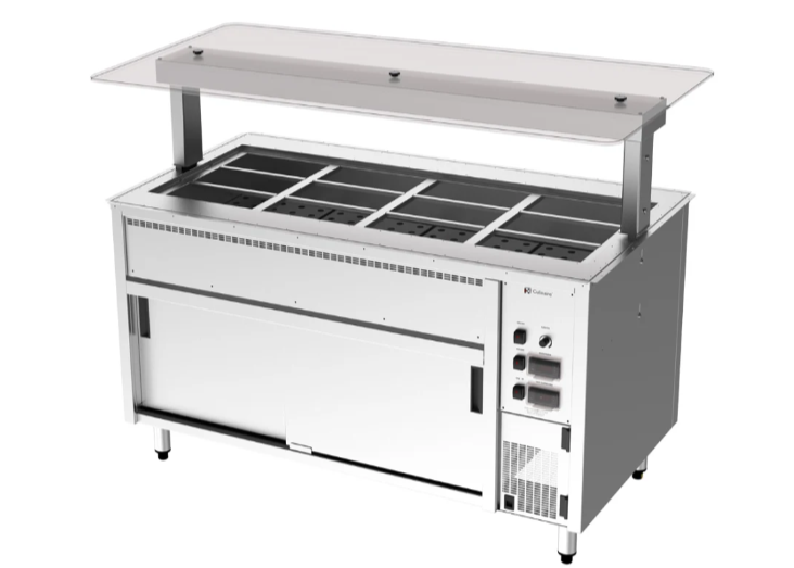 Culinaire CH.BMHC.U.GSF.4 Hot Cupboard 4 Bay Bain Marie Drop In Commercial Bain Marie Undercounter Counter Line Under Bench Bain Marie
