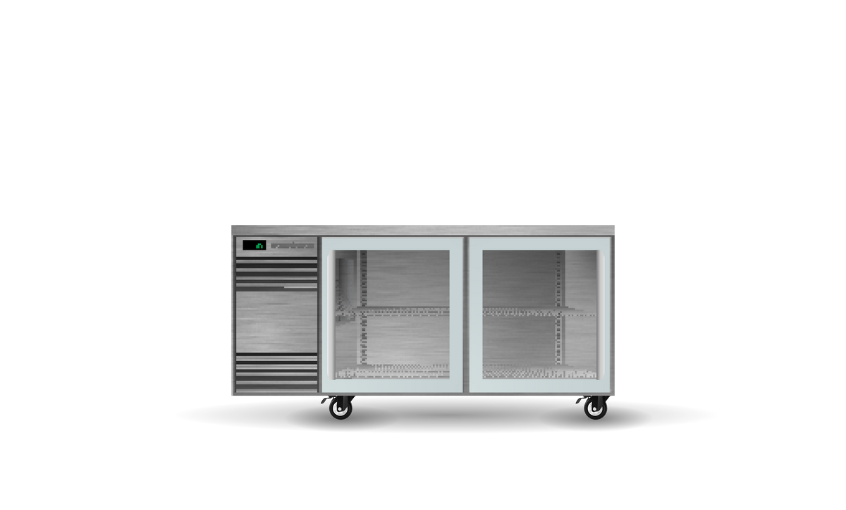 Skope CounterLine BackBar 2 Glass Door Underbench Fridge 345L