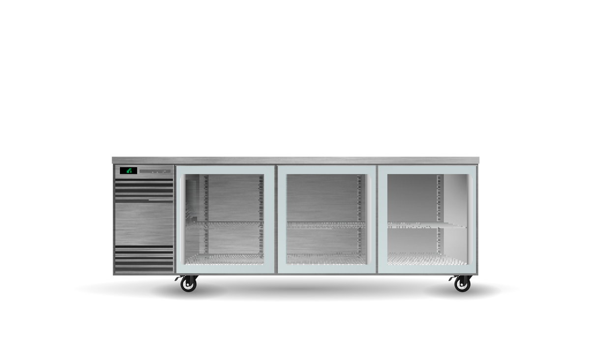 Skope CounterLine 3 Glass Door Underbench Fridge 533L