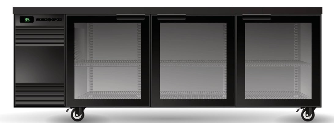 Skope CL.3.GSW | BackBar | 3 Glass Swing Door | Fridge | Under bench Fridge | Commercial Under Bench Fridge