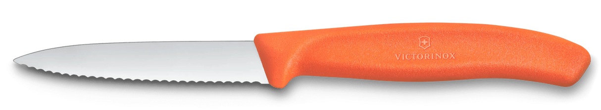 6.7633 - Orange Victorinox Swiss Classic Paring Knife, Wavy Edge 8cm