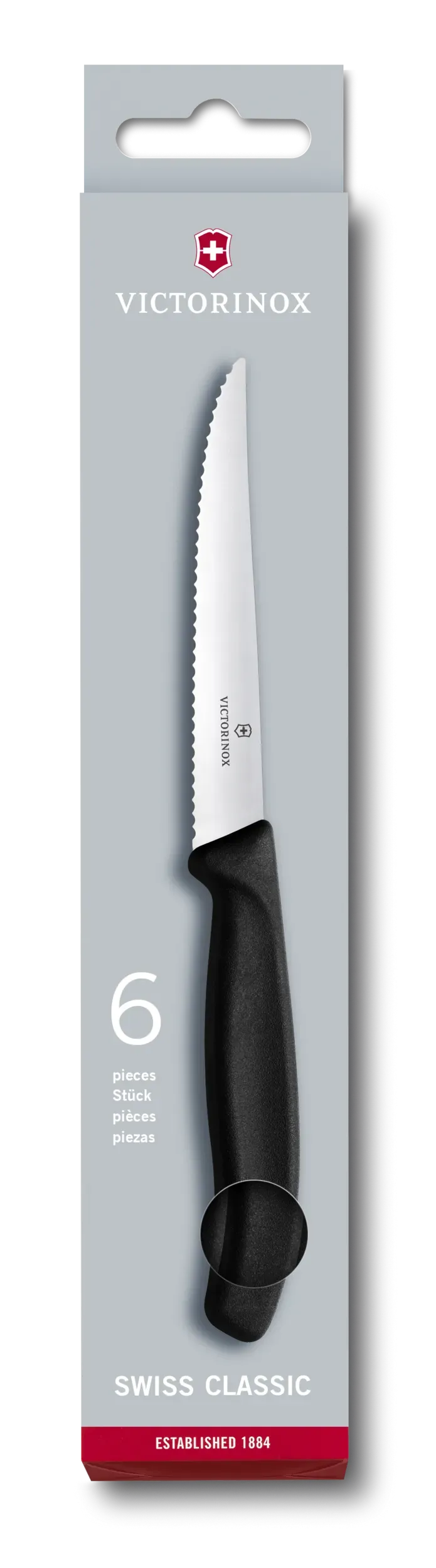 6.7233.6 - Steak & Pizza Knife 6 Piece Set, Wavy Edge 11cm & Blue