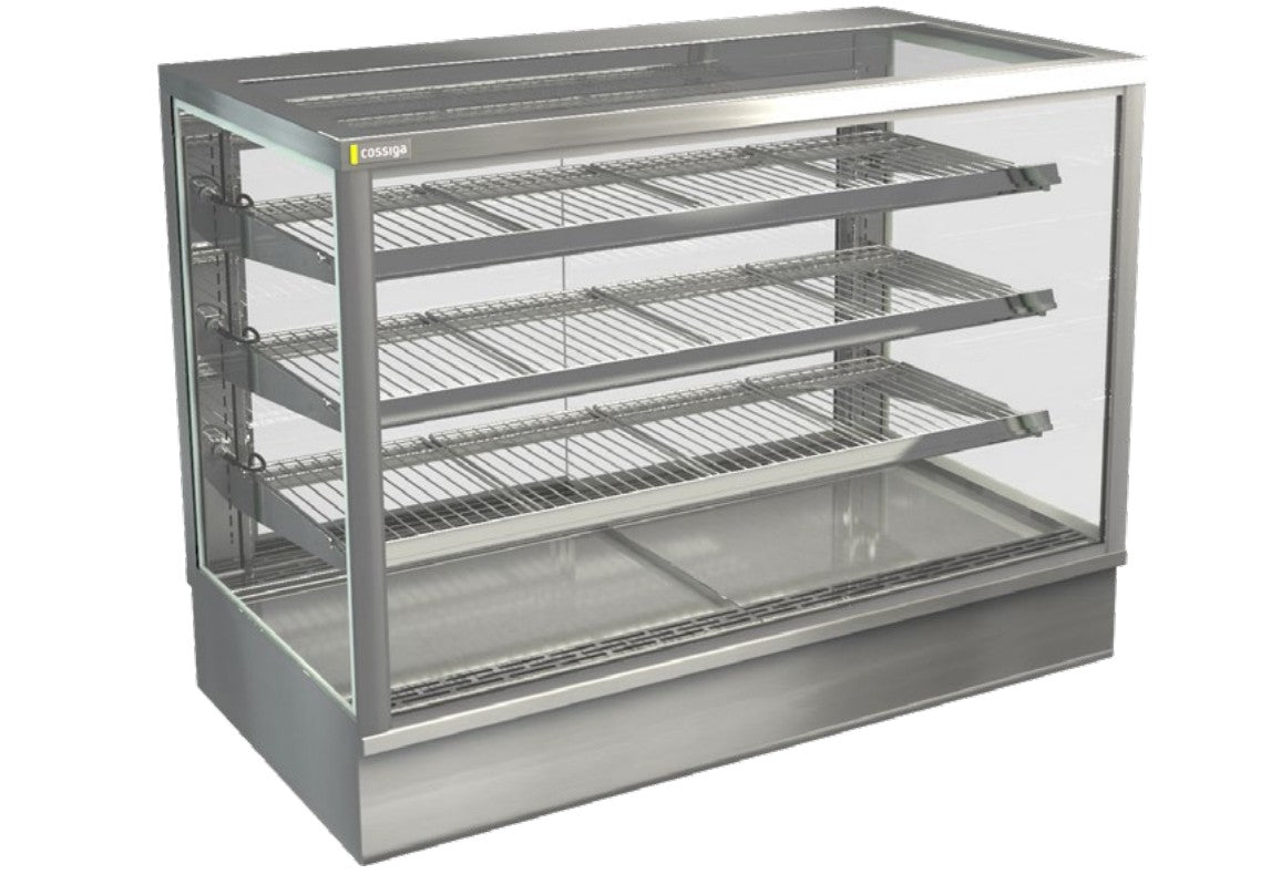 Cossiga STGHT12 | STG Heated+Ambient | Compact Countertop Cabinet | Solid Front | With Rear Glass Doors | Heated Display | Commercial Food Display