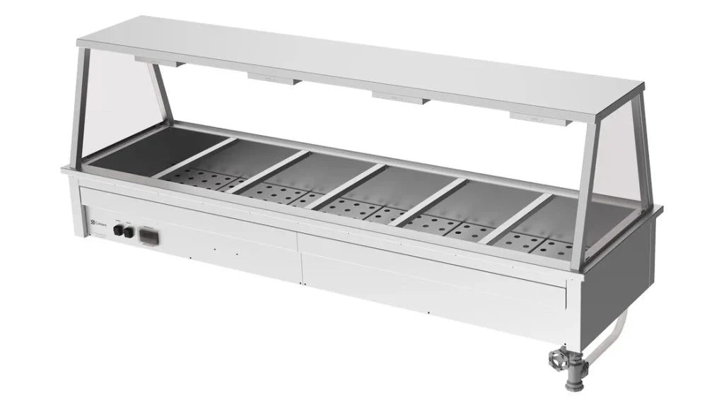 Culinaire CH.BM.D.GA.6 6 Modules Commercial Bain Marie Benchtop with A Frame Gantry Bain Marie